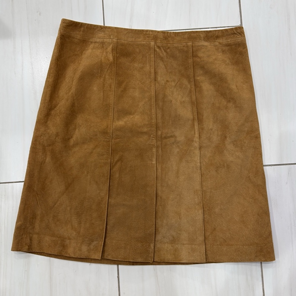Ann Taylor Loft 8P Brown Suede Skirt